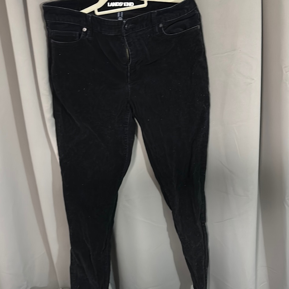 Lands' End Sleek Black Denim Pants